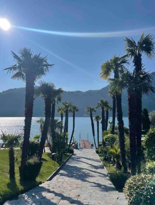 Appartamento Con Piscina E Sauna Bissone Esterno foto